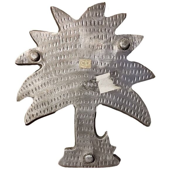 Palm Tree Shaped Trivet Hot Plate Holder Metal Art Home Decor Wall Hanging 9.5x8 - Picture 3 of 3